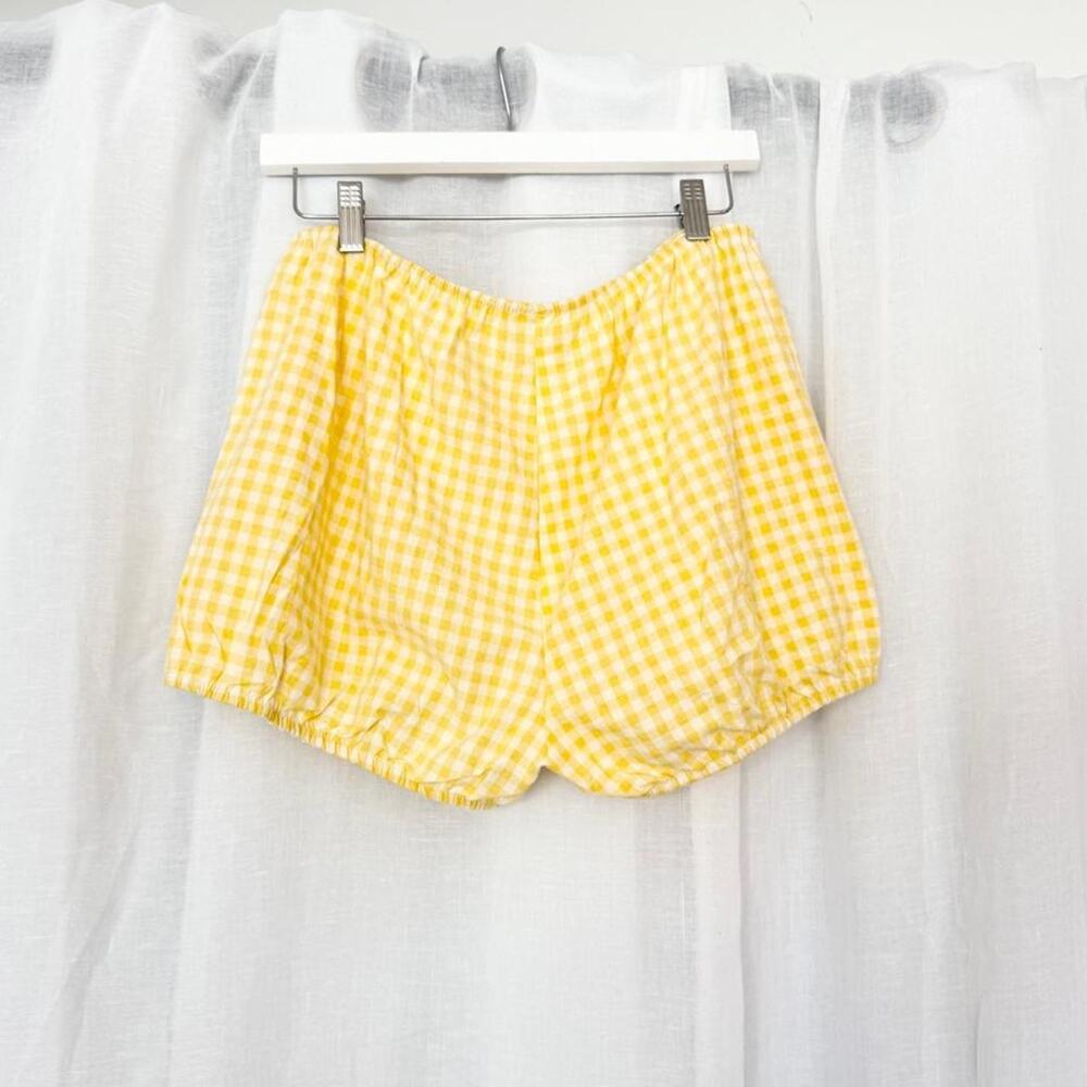 ✿ yellow gingham bloomer shorts cottagecore lounge shorts ♡ - Picture 5 of 5